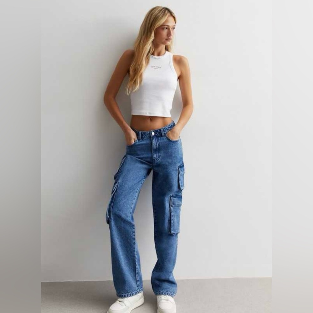 NWOT Love, Fire Cargo Y2K Loose Jeans